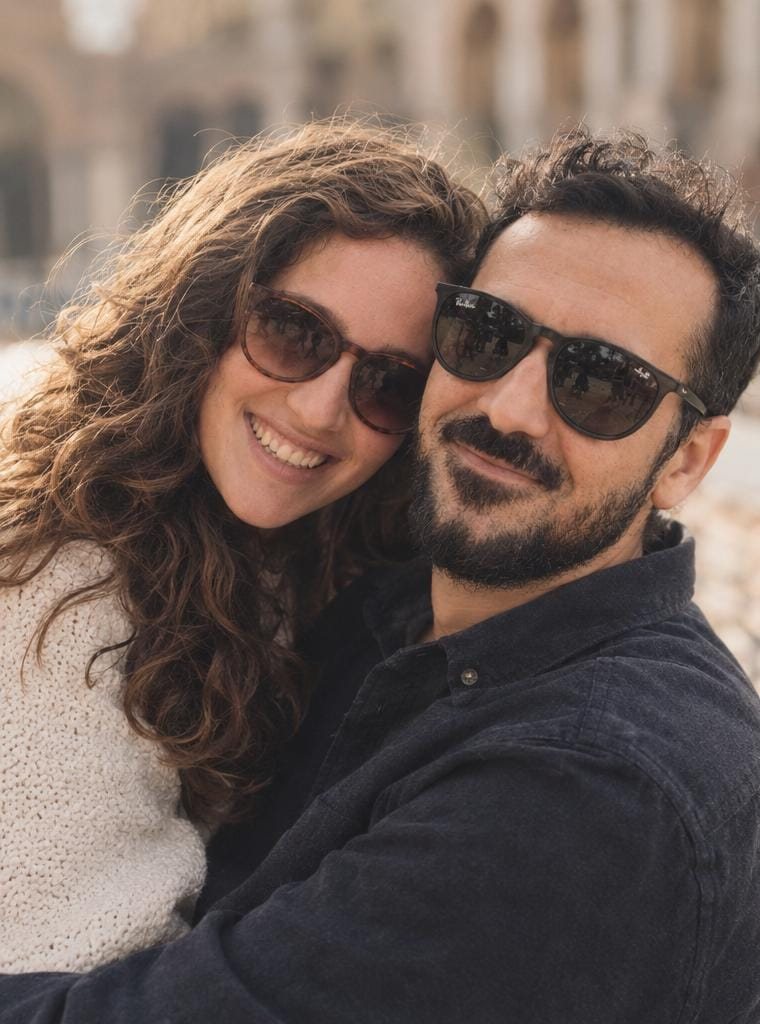 María y Jose sonriendo con gafas de sol